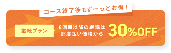 コース終了後もずーっとお得!
