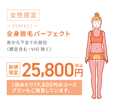 女性限定 全身脱毛パーフェクト
