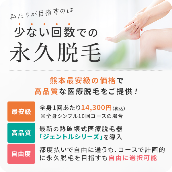 少ない回数での永久脱毛